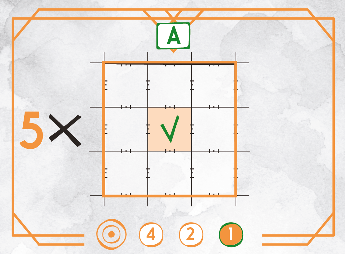 Draw at least 5 spaces in the central area of your board.